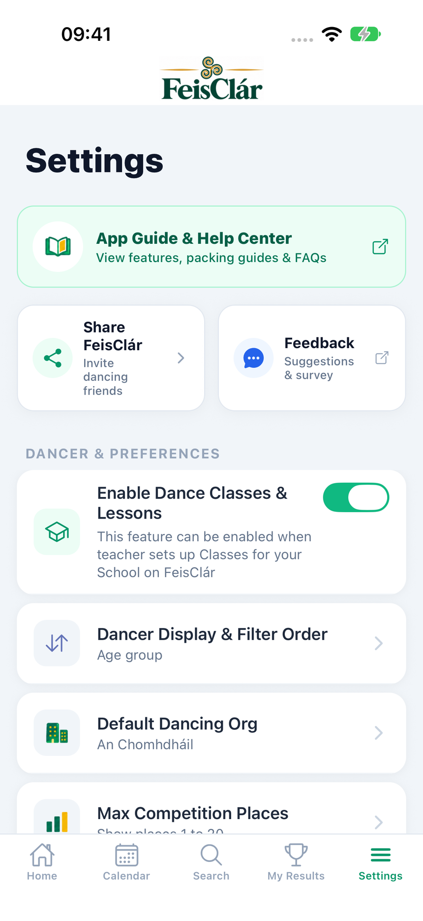 Settings & Preferences Screen