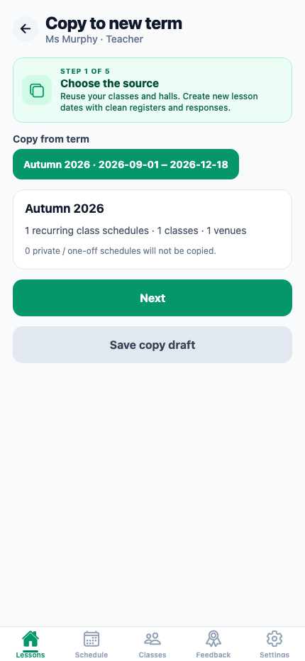 Copy an existing term wizard with source term and new dates