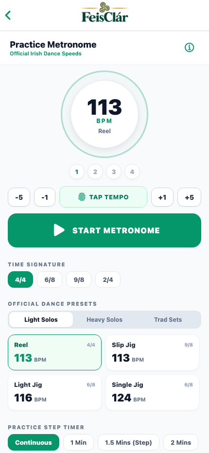 Practice Metronome Screen