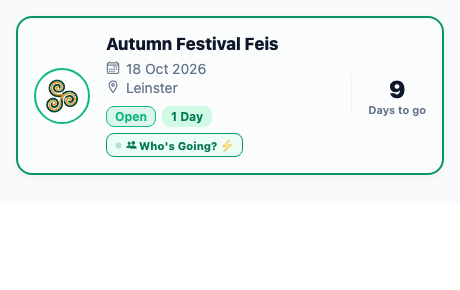 Target Feis Tile with Emerald Border and Attendance Banner